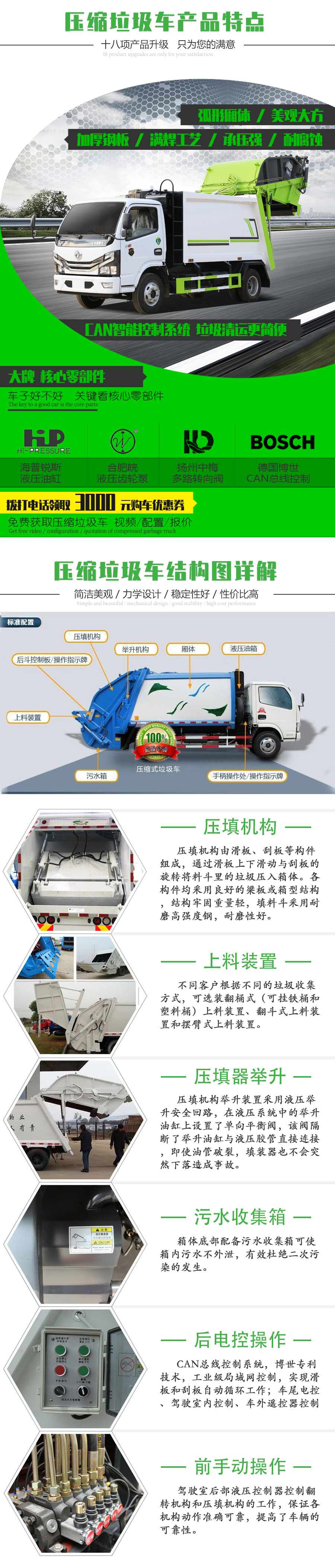 國六8立方東風D7 壓縮垃圾車